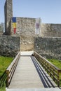 Entrance and access bridge of medieval fortress in Drobeta Turnu-Severin.