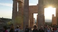 Entrance of acropolis with tourists