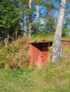 Entrance in an air-raid shelter.