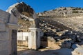 Entrance of Ancient amphitheater in the archeological area of Philippi, Greece Royalty Free Stock Photo