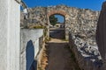 Entrance of Ancient amphitheater in the archeological area of Philippi, Greece Royalty Free Stock Photo