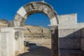 Entrance of Ancient amphitheater in the archeological area of Philippi, Greece Royalty Free Stock Photo