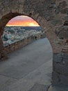 Entrance arch and Cardona town