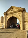 The entrance arch of the fishing port of Essaouira Morocco