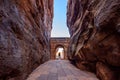 Entrance archway for lower and upper Shivalaya in Badami, Karnataka, INDIA Royalty Free Stock Photo