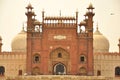 Entrance of Badshahi Mosque at dusk, Lahore, Pakistan