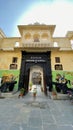 Entrance of Bagore Ki Haveli Museum in Udaipur, India