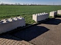entrance barrier made of a block of concrete in the