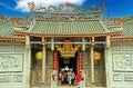 Entrance of beautiful ancient chinese buddhist Nghia An temple Royalty Free Stock Photo