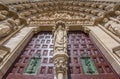 Entrance of beautiful gothic Cathedral of Saint Mary of Burgos (Santa Maria de Burgos). Spain