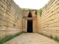 Entrance of the Beehive Tomb, Treasury of Atreus, Archaeological Site of Mycenae, Greece Royalty Free Stock Photo