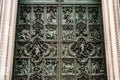 Entrance bronze door to the Duomo. Milan, Italy Royalty Free Stock Photo