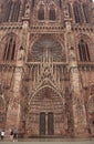 Entrance of Cathedral of Our Lady of Strasbourg Royalty Free Stock Photo