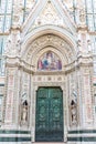 Entrance of Cattedrale di Santa Maria del Fiore in Florence Royalty Free Stock Photo