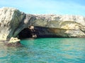 Entrance of a cave on the coast of Vieste Royalty Free Stock Photo