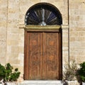 Entrance of Chania cathedral dedicated to Panagia Trimartyri Royalty Free Stock Photo