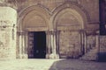 The entrance of the Church of The Holy Sepulcher, Jerusalem, Israel. Royalty Free Stock Photo