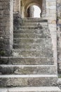 Entrance concrete staircase of an ancient Spanish church