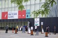 The entrance of covid-19 vaccine clinic in Toronto, Canada