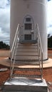 Entrance Door at the bottom of the Wind Turbine Tower Royalty Free Stock Photo