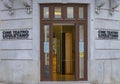 entrance door of the cine theater Louletano world heritage, LoulÃ© in the Algarve region