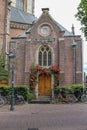 Entrance door of the Grote Kerk (Sint-Bavokerk) in Haarlem Royalty Free Stock Photo