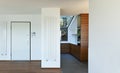 Entrance door and kitchen view