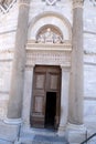 Entrance door of the Leaning Tower of Cathedral in Pisa Royalty Free Stock Photo