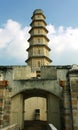 Entrance door of manora fort with tower.