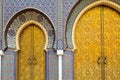 Entrance door with mosiac and brass door at the Royal palace in