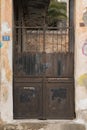 Entrance door in an old house in Athens Royalty Free Stock Photo