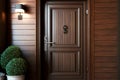 entrance door with safe lock and wide flat door handle