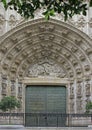 Entrance door of Sevilla Cathedral in Spain Royalty Free Stock Photo