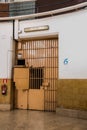 Entrance door to the cell block of the La Modelo prison in Barcelona Royalty Free Stock Photo