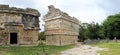 `the Nunnery` and `La Iglesia` `the Church`, a small temple bearing many masks, Chichen-Itza, Yucatan, Mexico Royalty Free Stock Photo