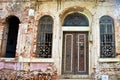 Entrance door and windows of a very old house abandoned in Buyukada, Istanbul Royalty Free Stock Photo