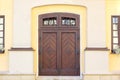 Entrance doors in one of the buildings of Nesvizh Castle Royalty Free Stock Photo