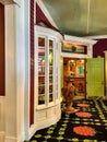Entrance doorway to wine bar in the historic Grand Hotel on Mackinac Island in Michigan