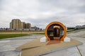 Entrance on an exhibition in Heydar Aliyev park Royalty Free Stock Photo