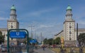 The Entrance Exit sign at Frankfurter Tor subway U-Bahn metro station. Berlin, Germany. Royalty Free Stock Photo