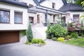Entrance facade with garage Royalty Free Stock Photo
