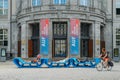 Entrance facade to the German Museum, Deutsches Museum, in Munich, Germany, the world`s largest museum of science and Royalty Free Stock Photo