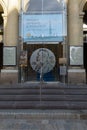 Entrance of famous Swedish Academy and Nobel Museum in Stockholm, Sweden