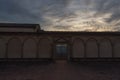 Entrance of Florence Charterhouse church, Certosa di Galluzzo di Firenze. View from inner courtyard. Italy.