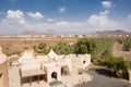 Entrance of the fort of jabrin and view on the city of Bahla Royalty Free Stock Photo