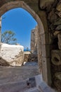 Entrance of the fortress in Chora town, Naxos Island, Greece Royalty Free Stock Photo