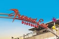 Entrance of fremont east with lots of old historic neon signs at the original old part in Las Vegas