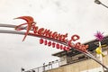 Entrance of fremont east with lots of old historic neon signs at the original old part in Las Vegas