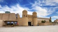 Entrance gate in the ancient city wall. Uzbekistan. Khiva