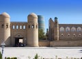 Entrance gate in the ancient city wall. Uzbekistan. Khiva